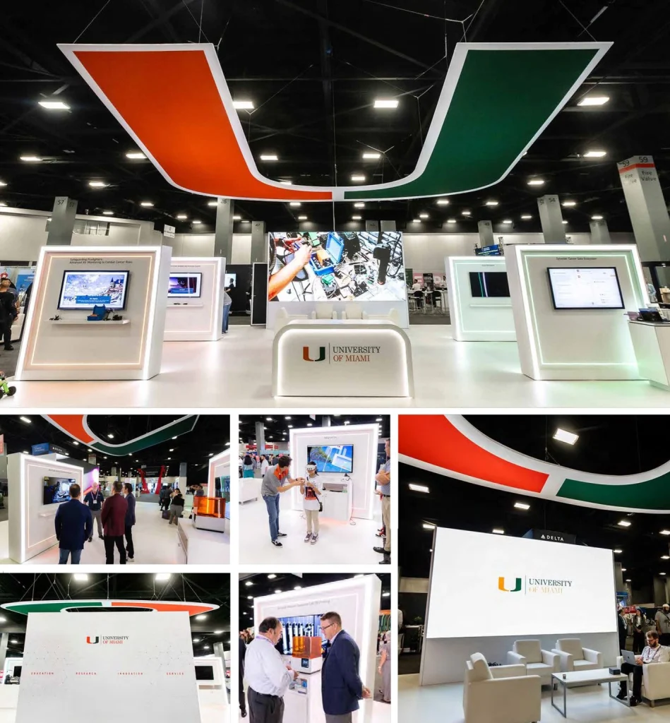 University of Miami trade show exhibits for colleges and universities with large "U" structure