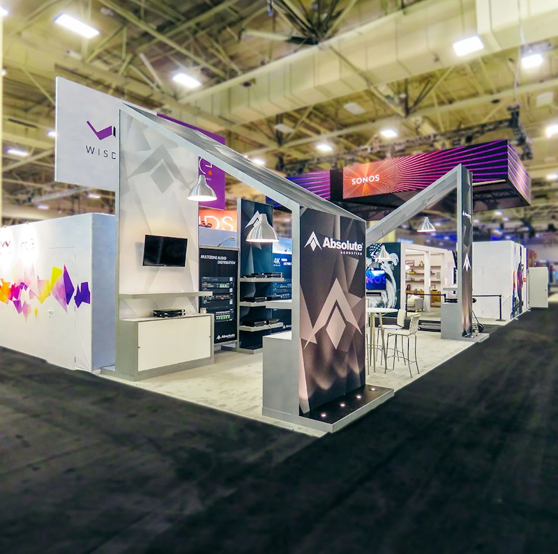 A spacious trade show displays miami showcasing innovative products and services.