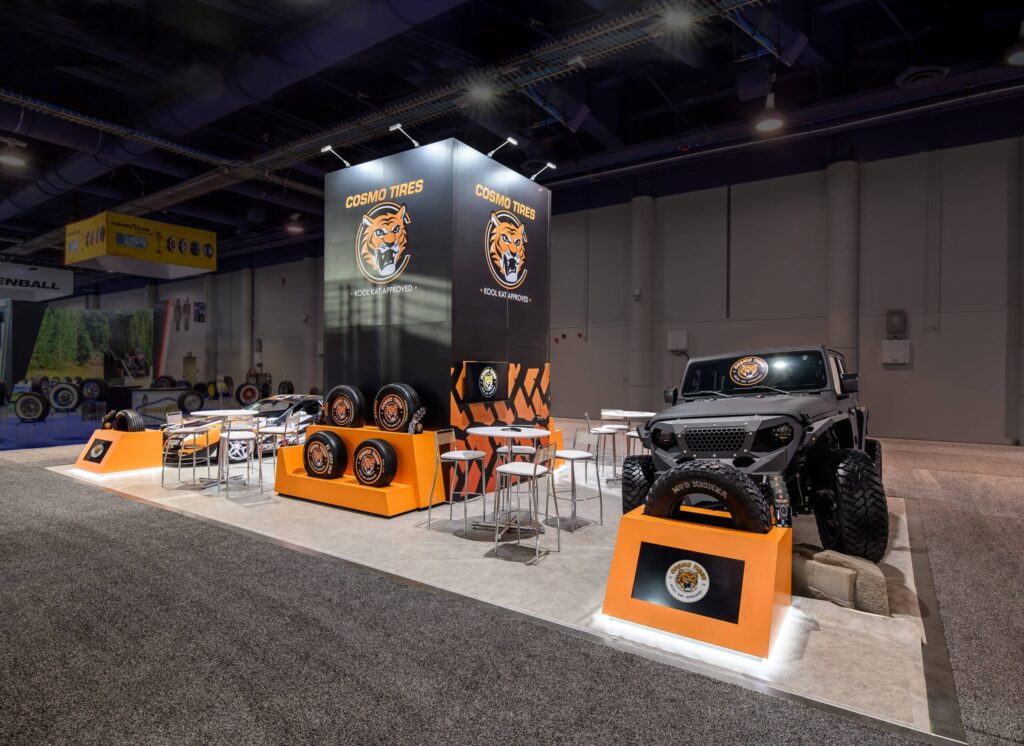 Orlando trade show booth rental for Cosmo Tires