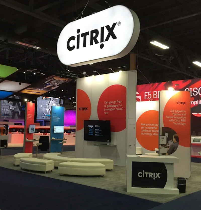 trade show display rental miami for Citrix with captivating displays and technology Citrix trade show display rental miami with engaging designs and advanced technology.